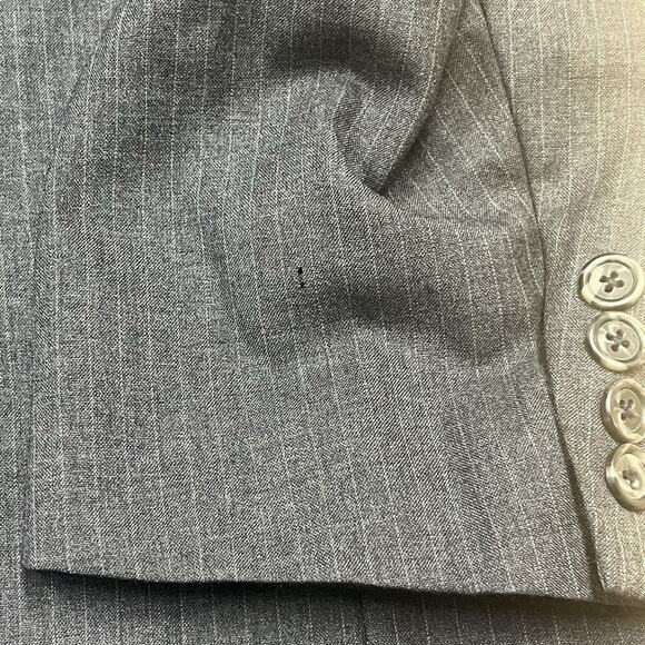 Brooks Brothers 346 Mens Dark Gray Pinstripe Wool Suit Jacket Sport Coat 44L - Picture 8 of 16